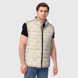 Мужской жилет Элегантный бежевый узор с дамасками, цвет: 3D-черный — фото 2