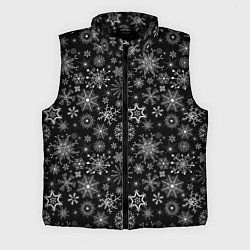 Мужской жилет Белые снежинки на черном, цвет: 3D-черный