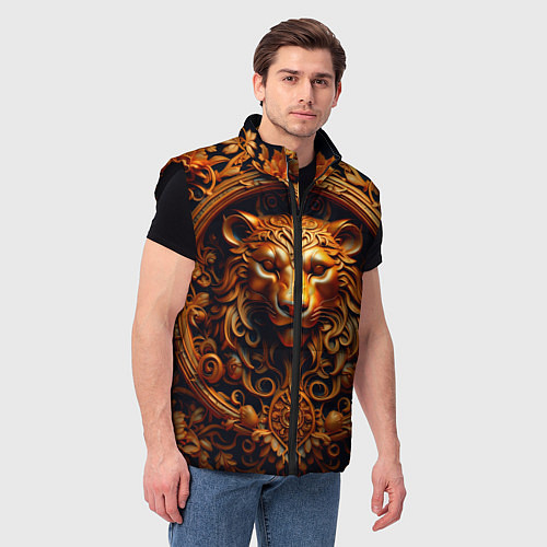 Мужской жилет Лев узор / 3D-Черный – фото 3