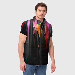 Мужской жилет Разноцветная рельефная краска текстура, цвет: 3D-красный — фото 2
