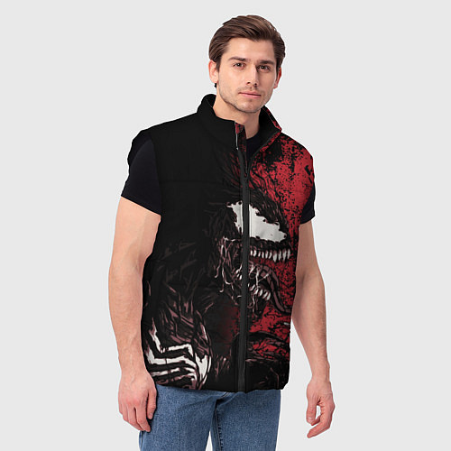 Мужской жилет Веном на красном / 3D-Черный – фото 3