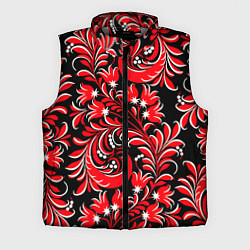 Мужской жилет Хохлома - красная роспись, цвет: 3D-светло-серый