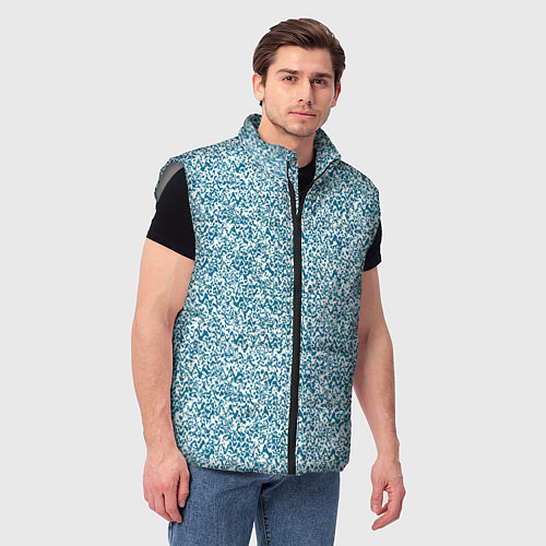 Мужской жилет Бело-синий текстурный / 3D-Светло-серый – фото 3