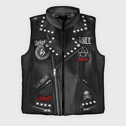Мужской жилет Косуха с нашивками Slipknot, цвет: 3D-светло-серый