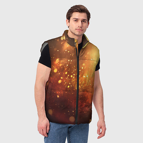 Мужской жилет Золотая блестящая текстура / 3D-Светло-серый – фото 3