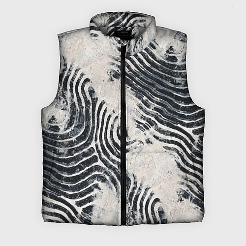 Мужской жилет Текстура гранж - абстрактные линии / 3D-Светло-серый – фото 1