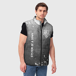 Мужской жилет System of a Down - grey gradient вертикально, цвет: 3D-черный — фото 2