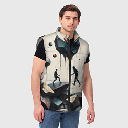 Мужской жилет Сюрреалистичные люди и камни, цвет: 3D-светло-серый — фото 2