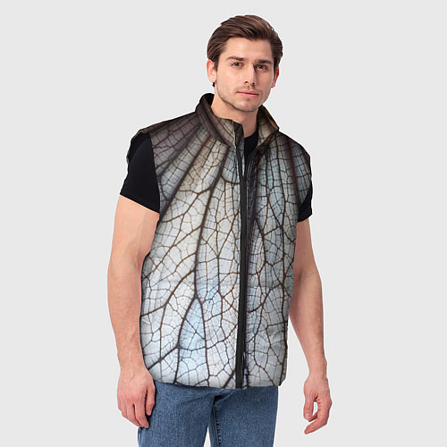 Мужской жилет Прожилки растения / 3D-Черный – фото 3