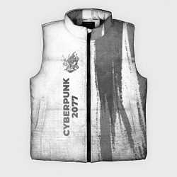 Мужской жилет Cyberpunk 2077 - white gradient по-вертикали, цвет: 3D-черный