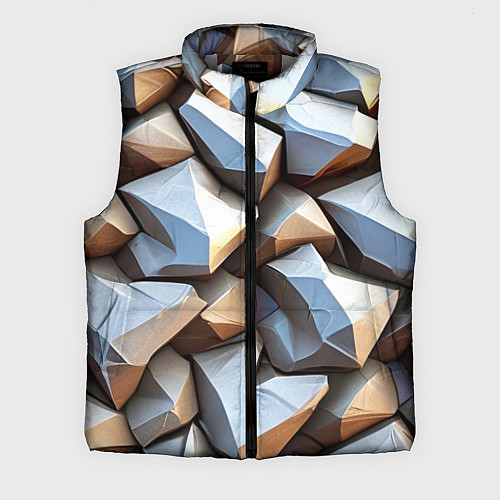 Мужской жилет Каменно металлическая абстракция / 3D-Светло-серый – фото 1