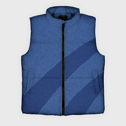 Мужской жилет Синий текстурный с полосой, цвет: 3D-черный