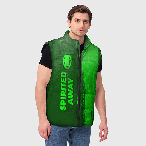 Мужской жилет Spirited Away - green gradient по-вертикали / 3D-Черный – фото 3