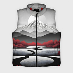 Мужской жилет Белые горы и красные деревья, цвет: 3D-красный
