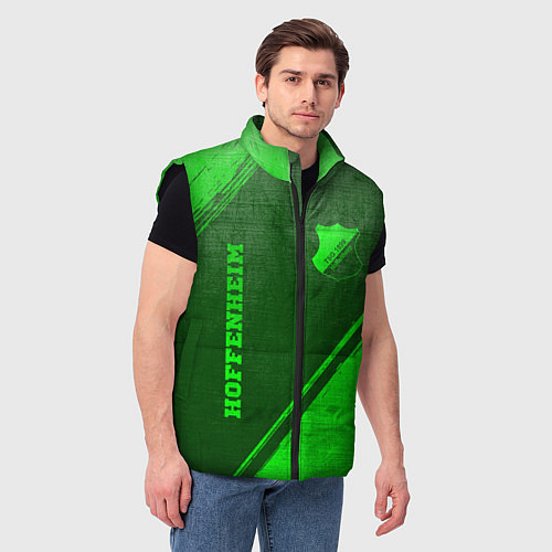 Мужской жилет Hoffenheim - green gradient вертикально / 3D-Черный – фото 3