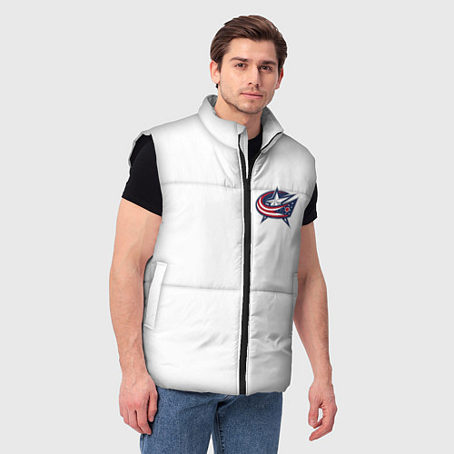 Мужской жилет Columbus blue jackets - Sergey Bobrovsky / 3D-Черный – фото 3