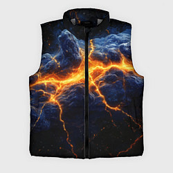 Мужской жилет Молнии в разбитом небе, цвет: 3D-светло-серый