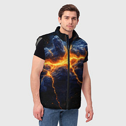 Мужской жилет Молнии в разбитом небе, цвет: 3D-светло-серый — фото 2