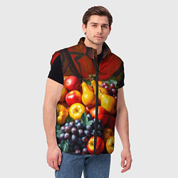 Мужской жилет Фруктовый натюрморт, цвет: 3D-красный — фото 2
