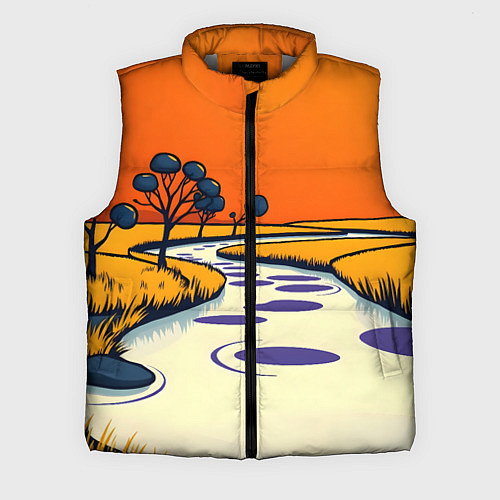 Мужской жилет Арт с фантастическим пейзажем / 3D-Светло-серый – фото 1