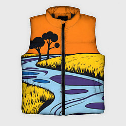 Мужской жилет Пейзаж с фантастической природой, цвет: 3D-черный