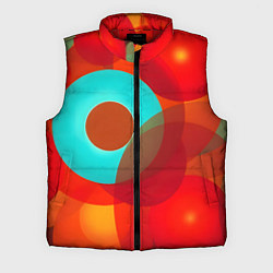 Мужской жилет Оптическая абстракция с кругами, цвет: 3D-красный