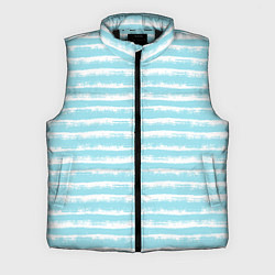 Мужской жилет Бело-голубой полосатый паттерн, цвет: 3D-черный