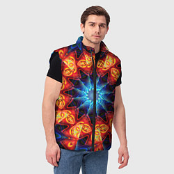 Мужской жилет Фрактальная узорная абстракция, цвет: 3D-черный — фото 2