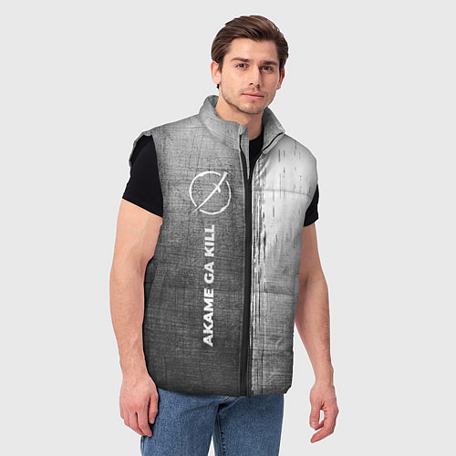 Мужской жилет Akame ga Kill - grey gradient по-вертикали / 3D-Черный – фото 3