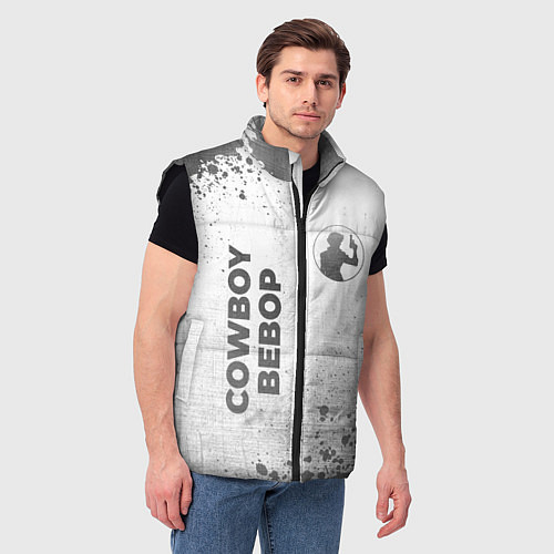 Мужской жилет Cowboy Bebop - white gradient вертикально / 3D-Черный – фото 3