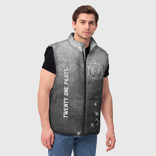 Мужской жилет Twenty One Pilots - grey gradient вертикально / 3D-Черный – фото 3