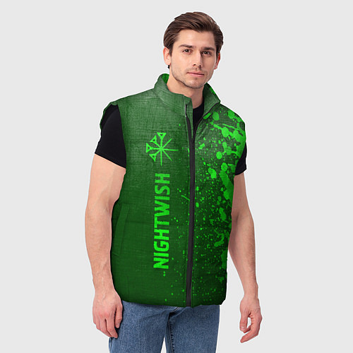 Мужской жилет Nightwish - green gradient по-вертикали / 3D-Черный – фото 3