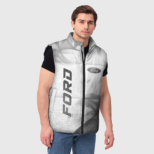 Мужской жилет Ford - white gradient вертикально / 3D-Черный – фото 3