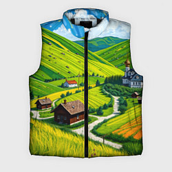 Мужской жилет Русская душа и поле, цвет: 3D-черный