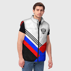 Мужской жилет Герб России - минимализм, цвет: 3D-красный — фото 2