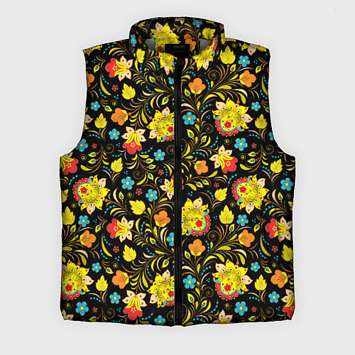 Мужской жилет Хохлома цветы / 3D-Светло-серый – фото 1