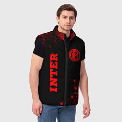 Мужской жилет Inter - red gradient вертикально, цвет: 3D-черный — фото 2