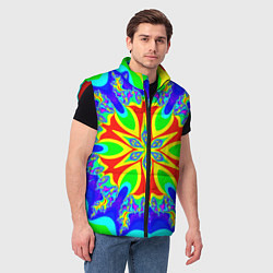 Мужской жилет Неоновая психоделика узор, цвет: 3D-красный — фото 2