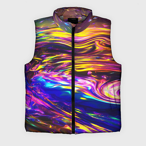 Мужской жилет Неоновые полосы текстура / 3D-Светло-серый – фото 1