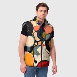 Мужской жилет Абстракция с кругами и краской, цвет: 3D-светло-серый — фото 2
