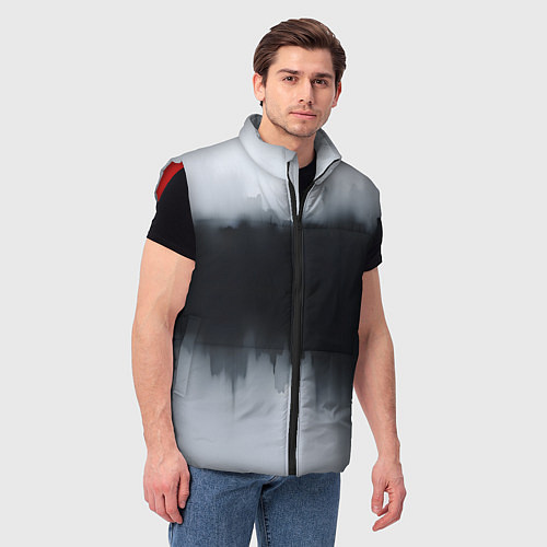 Мужской жилет Разводы черной краски / 3D-Красный – фото 3