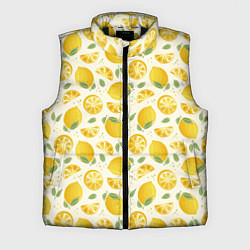 Мужской жилет Сочные лимоны - паттерн, цвет: 3D-черный