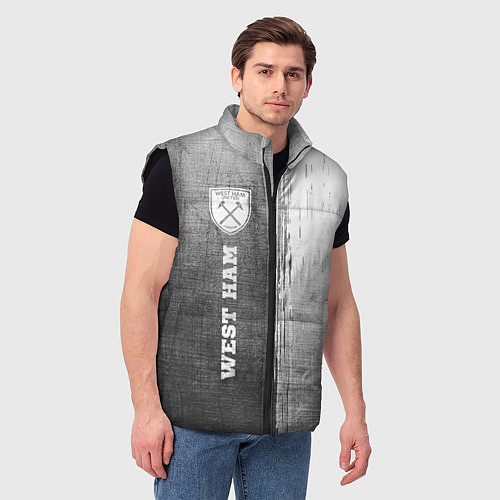 Мужской жилет West Ham - grey gradient по-вертикали / 3D-Черный – фото 3