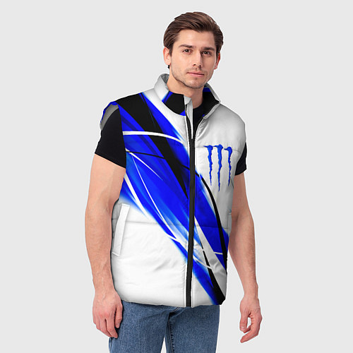 Мужской жилет Monster energy линии абстракции / 3D-Светло-серый – фото 3