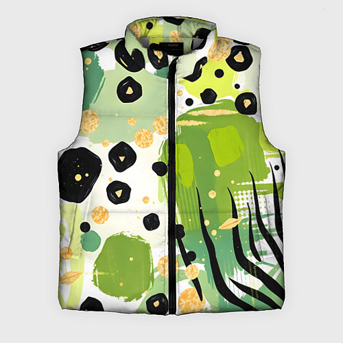Мужской жилет Зеленый анималистичный паттерн / 3D-Светло-серый – фото 1