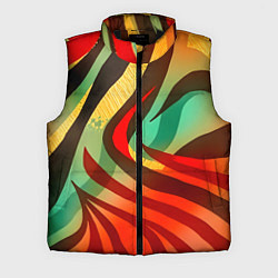 Мужской жилет Жаркая полосатая абстракция, цвет: 3D-черный