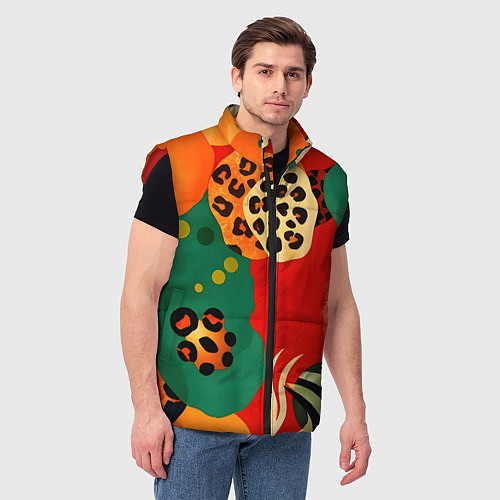 Мужской жилет Анималистичный африканский паттерн / 3D-Красный – фото 3