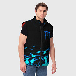 Мужской жилет Monster energy голубые краски, цвет: 3D-красный — фото 2