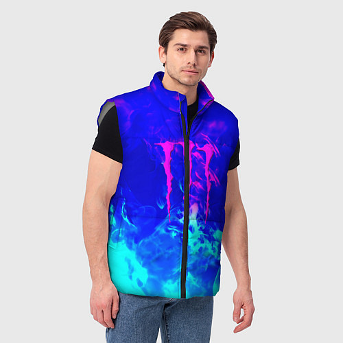 Мужской жилет Monster energy дым неоновый / 3D-Светло-серый – фото 3