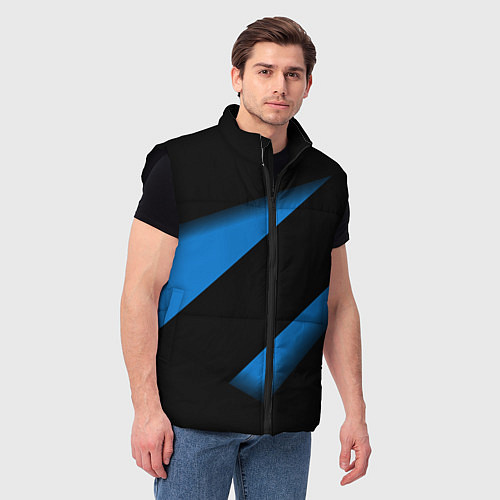Мужской жилет Color blue black line / 3D-Черный – фото 3